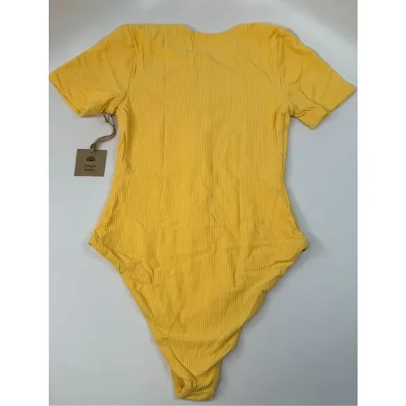 Free People x Toast Swim Sunset Signature Surf Suit Ribbed Swimsuit M